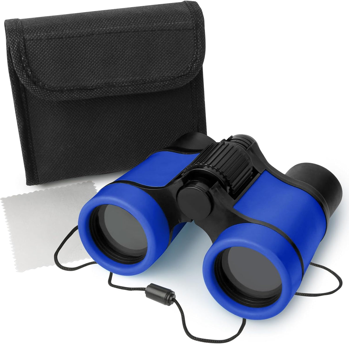 Dr. Anison kids binoculars set in blue with canvas bag and neck strap - view 6