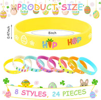 JUNEBRUSHS 24pcs Halloween Silicone Bracelets - Easter Style - image 2
