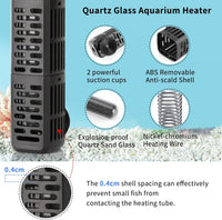 HiTauing Aquarium Heater, 50W/100W/200W/300W/500W Submersible Fish Tank Heater - 200W - image 3