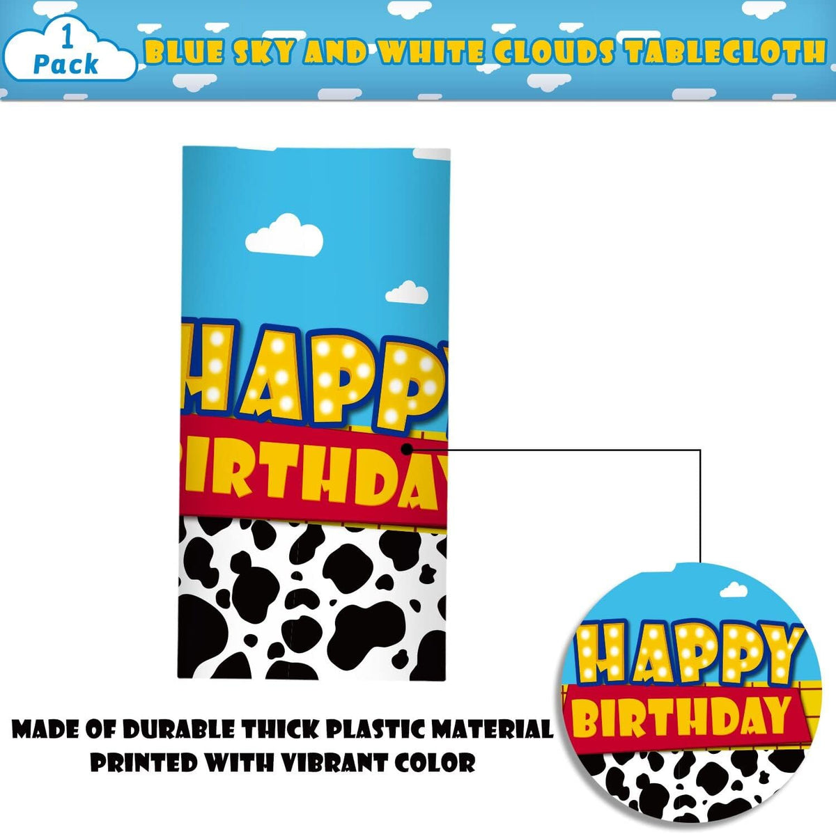 Ragnhild 3 Pack Cow Print Birthday Party Supplies Cow Pattern Printed - Blue / 1 - image 2
