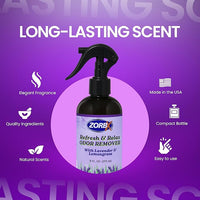 ZORBX Refresh & Relax Odor Remover Spray with Lavender & Lemongrass 8 Oz (Pack of 2) – Permanent Solution Room Freshener & Air Freshener Spray for Home, Bathroom, Furniture, Carpet, Car, Gym & Laundry