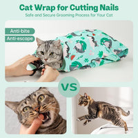 Paw Legend 27.6" Cat Wrap for Grooming Cat Wrap for Cutting Nails Cat - M(21.7'x21.7") / Summer Cat - image 3
