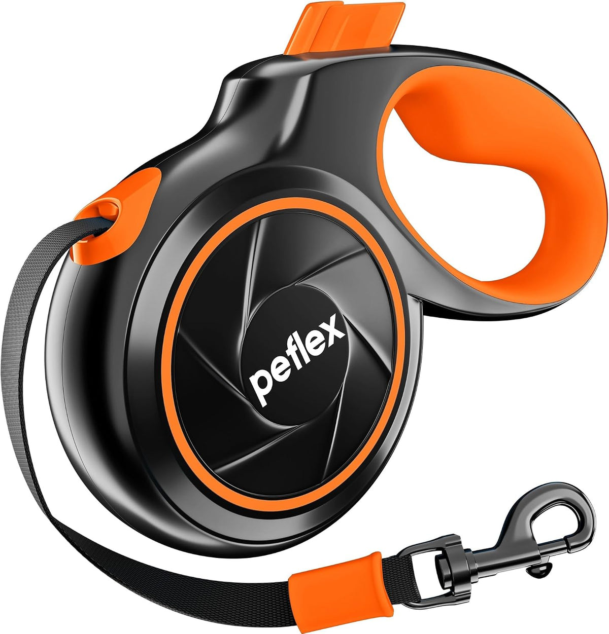 20.1 ft Retractable Dog Leash for Dogs 10 - for Dogs 10–100 lbs / Black/Orange