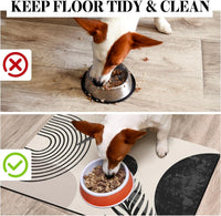 Dog Food Mats for Floors, Absorbent Dog Bowl Mat for Food and Water Dispenser Mat, Quick Dry Cat - Boho White / M(16"×24") - image 3