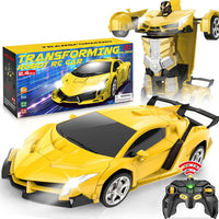 Dolanus Remote Control Car, Transform Robot, Boys Toys Gifts - Yellow