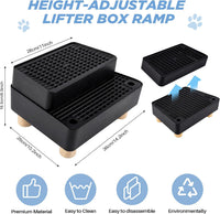 Adjustable Litter Box Step, Cat Ramp for Litter Box, 2 Steps - Black / 2 step - image 3