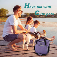 BAGLHER Dog Travel Bag, Pet Travel Bag (ALL Pet Travel Supplies), With 2 Pet Food Containers and 2 Collapsible Silicone Bowls; Essential Kits for Pet Travel Purple