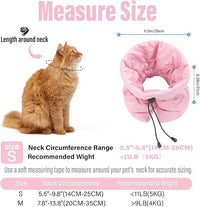 Cat Recovery Collar, Soft Adjustable Cone for Cats and Kittens, Lightweight Waterproof Elizabethan Collar for After-Surgery Care, Prevent Licking and Scratching, Neck Protector for Pets（Pink,S）