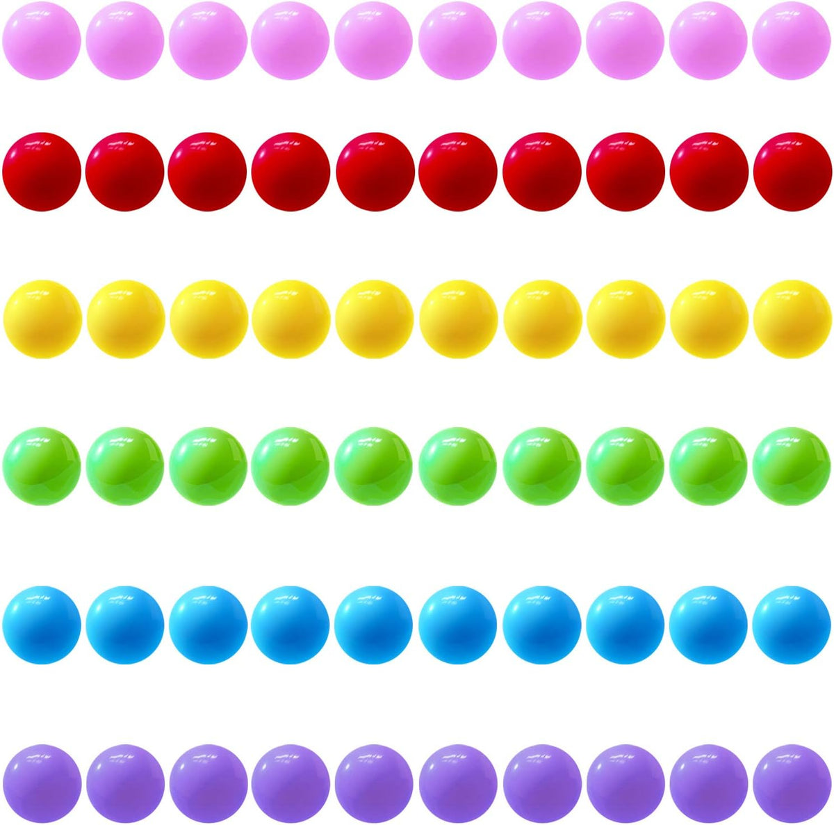 Hotusi 60 Chinese checkers marbles in green, yellow, red, blue, violet and pink