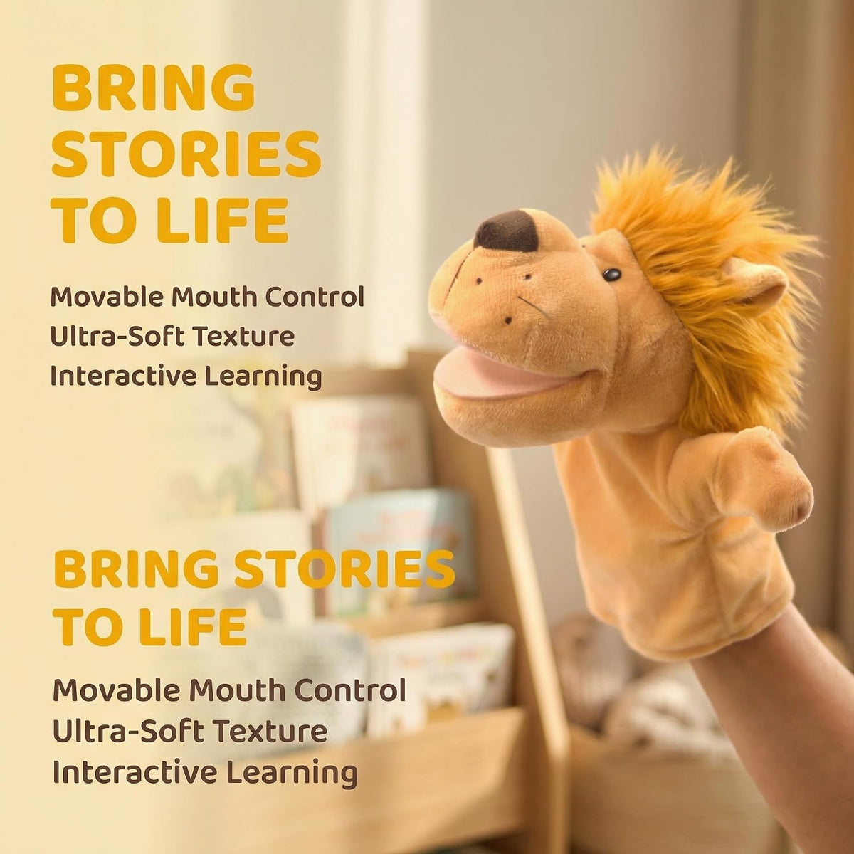 Animal Hand Puppets for Kids - New Lion - image 2