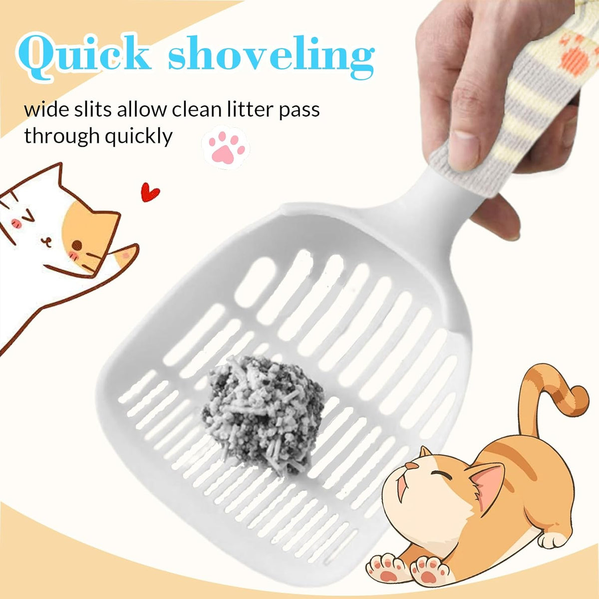 Cat Litter Scoop, Kitty Litter Scoop, Cat and Dog Poop Collector - White - image 4