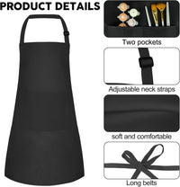 5 Pack Kids Apron Adjustable Children Apron with 2 Pockets Children - Black / 5 - image 3