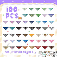Sweetude 100 Pcs Dog Bandanas Bulk Triangle Bibs Adjustable - Stylish - image 3