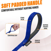 Long Line Dog Training Leash with Padded Handle - 15ft / Blue - image 3