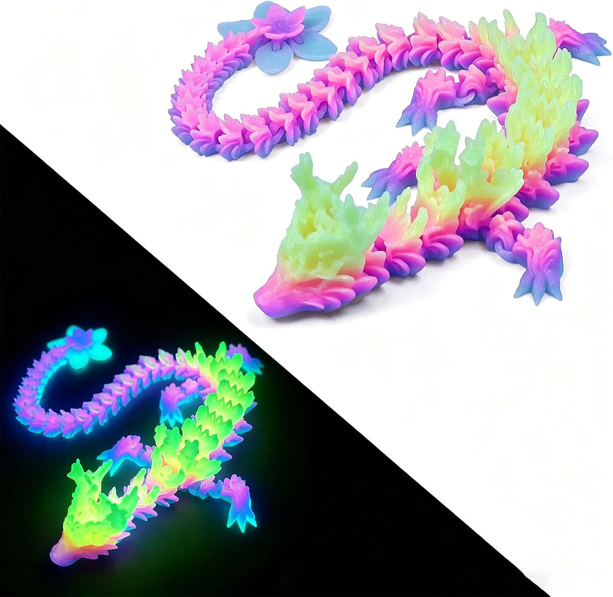 SGYYSG 12 inch 3D printed articulated cherry blossom crystal dragon toy - view 6