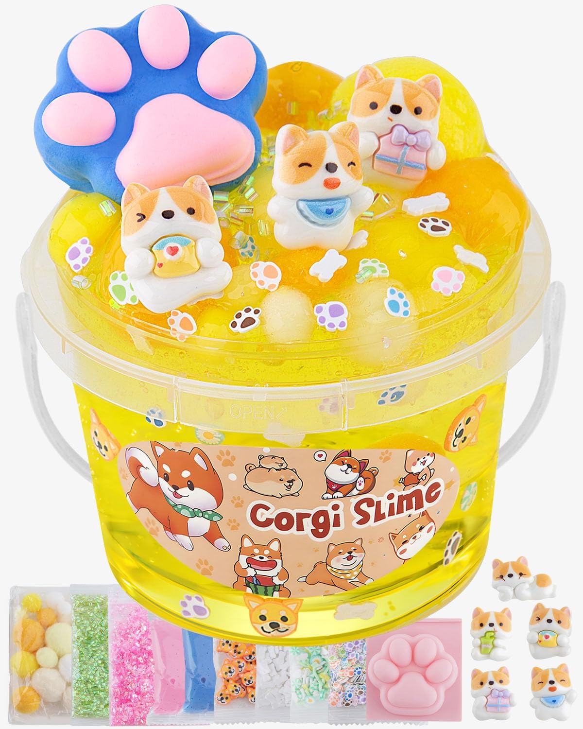 Astronaut Galaxy Slime for Kids, Big Slime Bucket with Clay - Yellow Slime