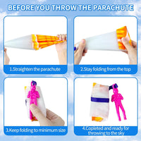 Ynybusi 10 pack parachute toys for kids with colorful patterned nylon canopies - view 6