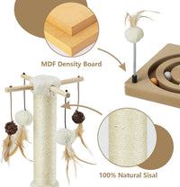 PEEKAB Cat Scratching Post Sisal Scratch Posts for Indoor Kittens - 25 inches Double Orbit - image 3