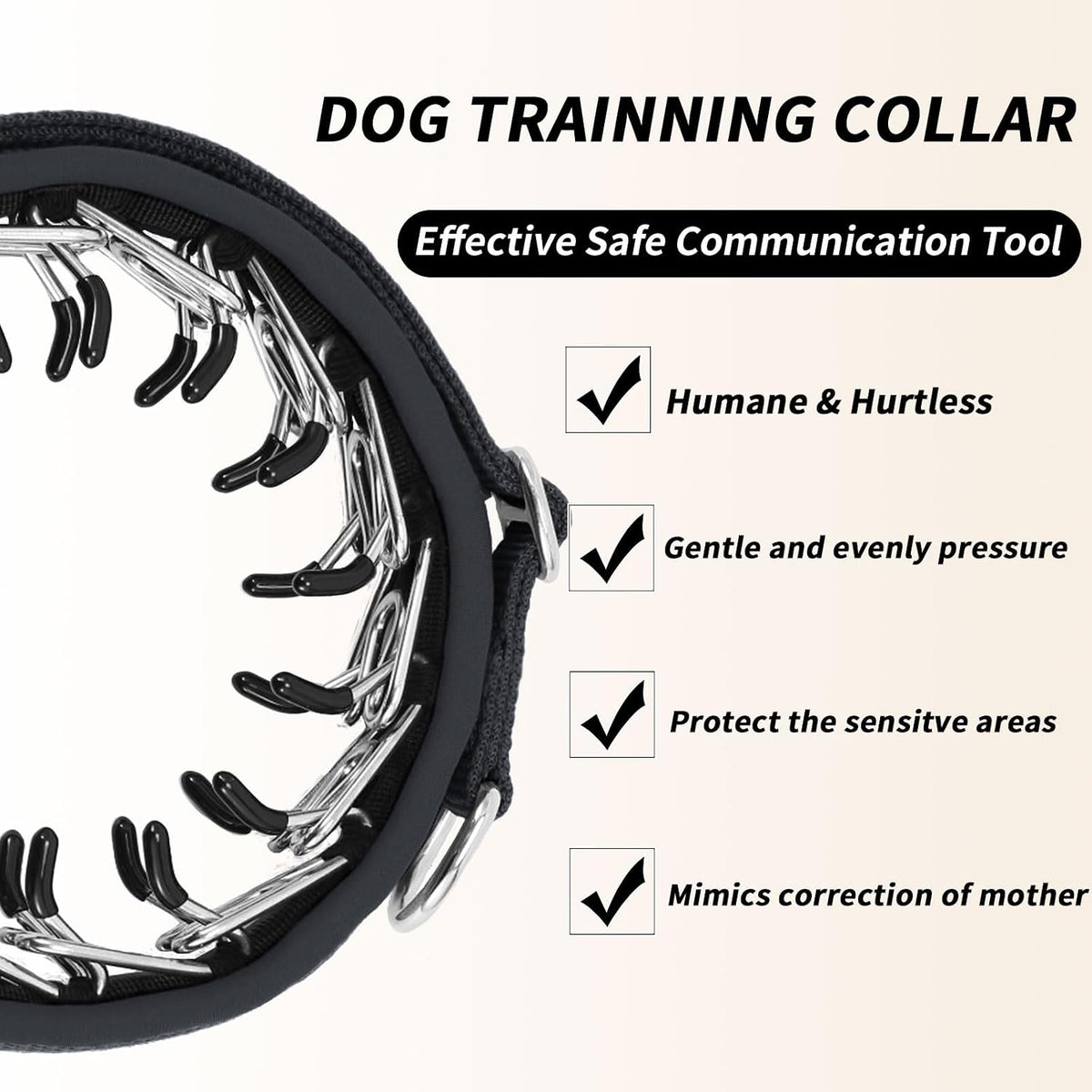 Martingale No Pull Dog Collar for Large Medium Small Dogs - L (19"-26" Neck, 1.5" Wide) / Black Black - image 2