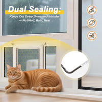 Cat Door for Window & Small Dog, Quick Damage-Free Install - XL: Fits 36"-40" Width / Standard Height(H:12.9") - image 4