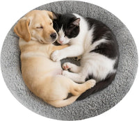 Enjoying Cat Mat Bed 16" x 22" Pet Bed with Pillow Around for Dogs - Large(Round)