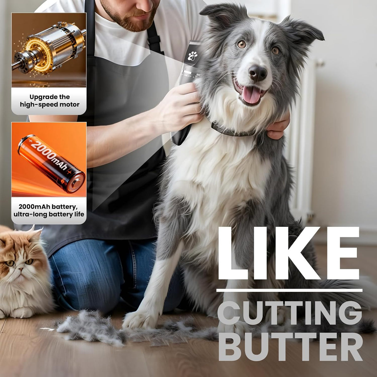 Coldspot cordless 3-speed dog clippers with ceramic blades for dogs and cats with thick coats - view 3