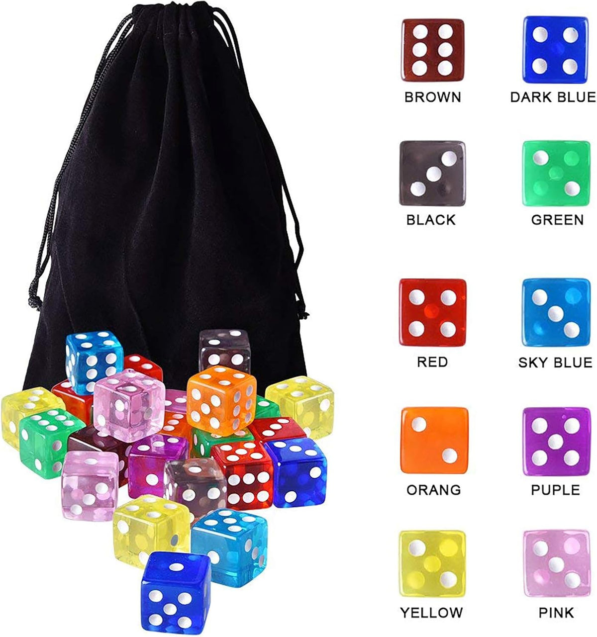 AUSTOR 100 Pcs 6 Sided Game Dice Set - 100 Pieces Square B - image 3