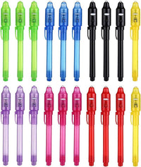 DazSpirit 36 invisible ink pens with built-in UV light, animal cards and gift bags