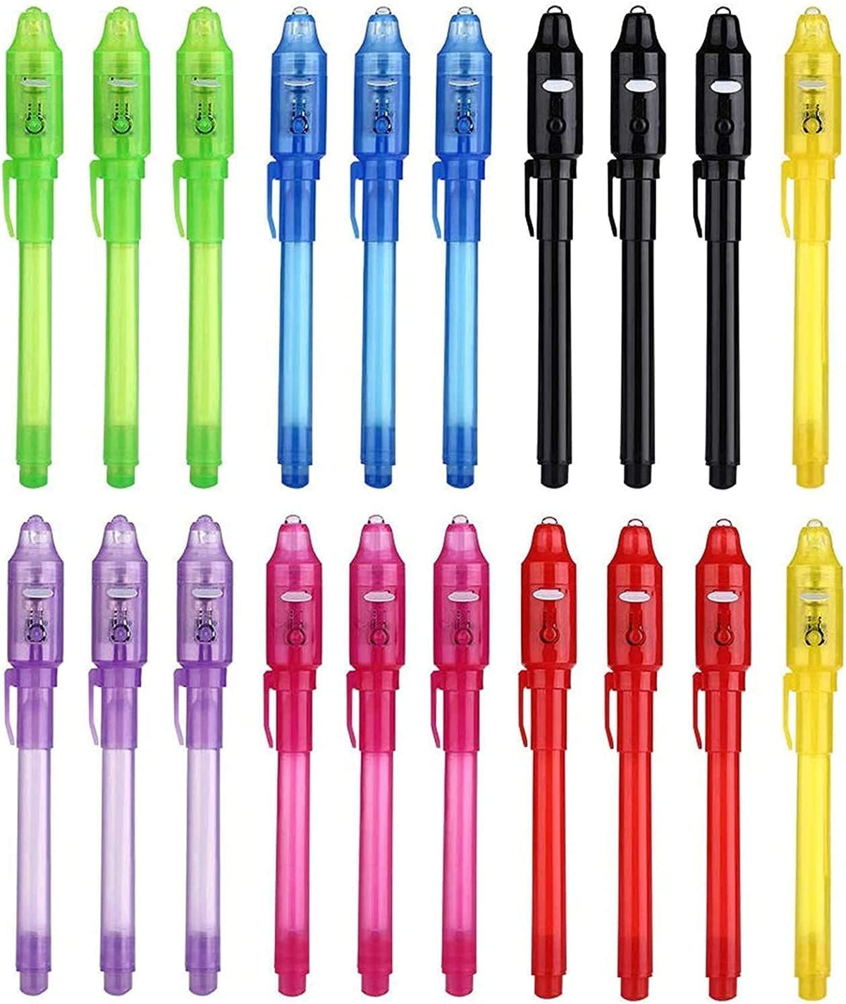 DazSpirit 36 invisible ink pens with built-in UV light, animal cards and gift bags