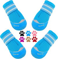 QUMY Dog Shoes for Large Medium Dog Boots & Paw Protectors for Hot - Blue / Size 6: 2.6''x3.0''(W*L) for 52-65 lbs