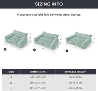 Bedsure Cute Cat Couch for Pets - Fluffy Cat Sofa with Premium Soft Corduroy Fleece, Fuzzy Pet Couch Bed with Removable Washable Cover, Supportive Pet Chair for Indoor Cats, 24inch, Garden Green