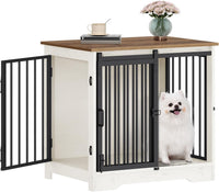 Hzuaneri 27.2 inch wood dog crate furniture with sliding barn door
