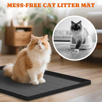 2 Pack Silicone Cat Litter Mat 34 x 22 in, Easy to Clean - Black / 2 Pack - image 2