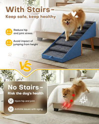 17" H Split Ottoman Dog Ramp for Couch - 21.06" H-Blue - image 4
