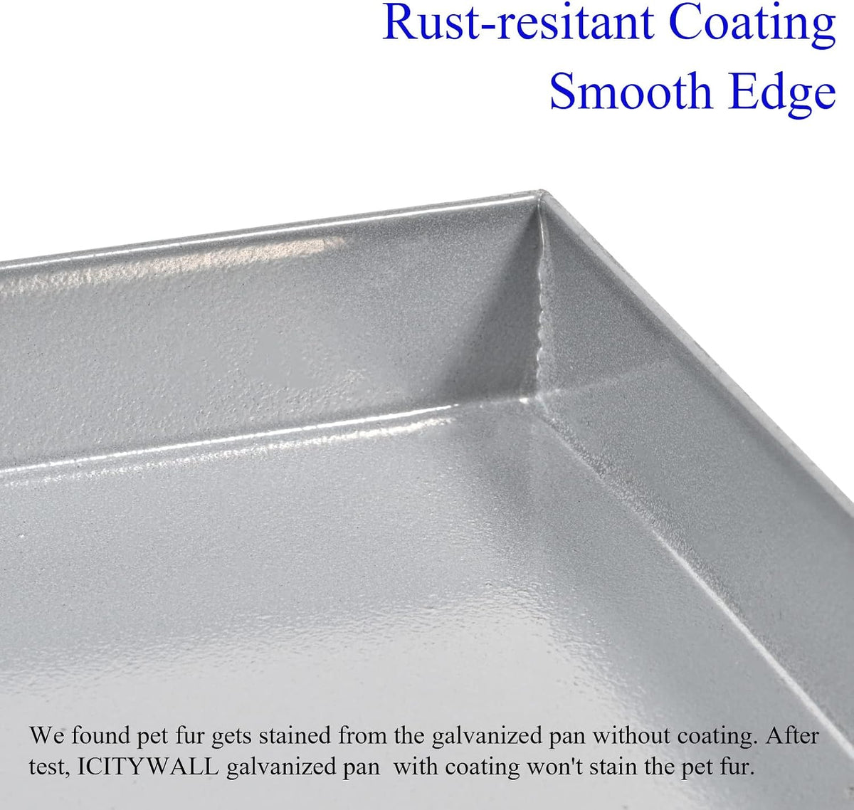 47x29.13x1 Replacement Tray for Dog Crate, Galvanized - Galvanized with coating / 41.0"L x 27.3"W x 1.0"H - image 3