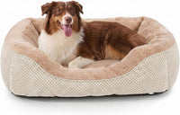 Medium Dog Beds for Medium Dogs Washable - L PLUS (38"x28"x8") / Beige