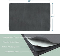 Washable Pee Pads for Dogs 72"x72" Reusable Dog Pads Extra Large - Grey / 60x48 Inch (Pack of 2) - image 2