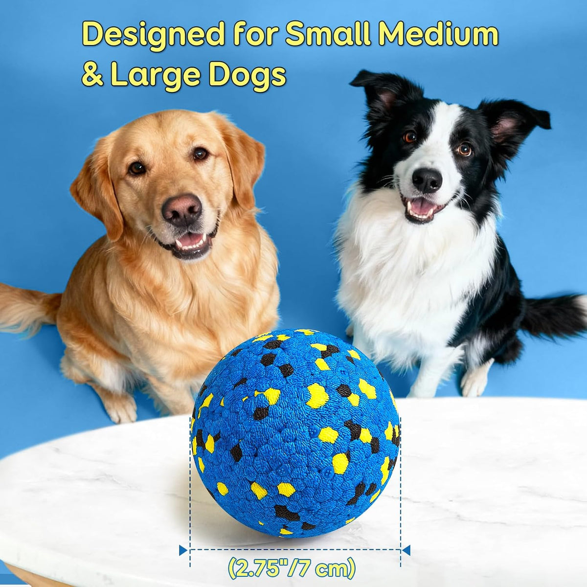 Kimee Dog Balls Tennis Balls Dog Chew Toys for Aggressive Chewers - 4 Balls (2.75in) - image 3