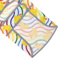 Dog Raincoat, Waterproof Dog Rain Jacket with Hood - Rainbow Ducks / Small - image 3