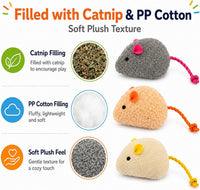20-Pack Catnip Mouse Toys, Assorted Colors - image 3
