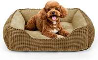 MIXJOY Dog Bed for Large Medium Small Dogs - Dark Brown / S(20’’x 19’’x 6’’)