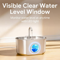 Cat Water Fountain Stainless Steel: 74oz/2.2L Cat Fountain - 74oz Fountain+4 Filters +4 Sponges - image 2