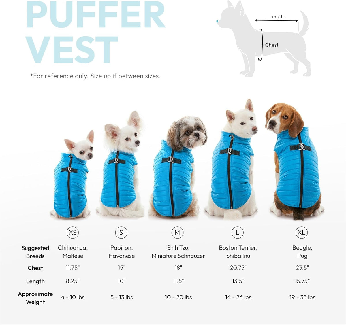Gooby Puffer Vest Dog Jacket - Large chest (20.75") / Pink - image 2