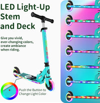 BELEEV V2 Scooters for kids Light-Up Wheels & Stem & Deck - Aqua - image 3