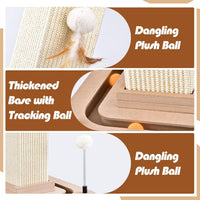 27" Cat Scratching Post, Sisal Cat Scratcher with Interactive Track Balls and Hanging Balls - image 3
