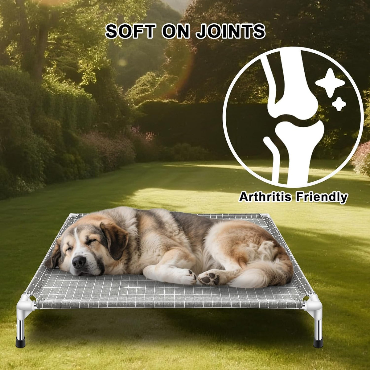 Elevated Pet Bed Dog Cot, Raised Pet Bed for Small Dogs - X-Large-Open - image 4