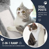 Allewie 68 Inches Cat Tree/House and Towers for Big Feline/Scratching - 68 in / Light Grey - image 4