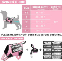 Service Dog Vest Harness and Leash Set+10 Patches - Small / Pink - image 2