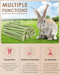 Bissap 50PCS Rabbit Chew Sticks, Natural Papaya Stems Bunny Chews Treats for Rabbits Hamsters Chinchillas Guinea Pigs Small Animals Organic Molar Chewing Snack
