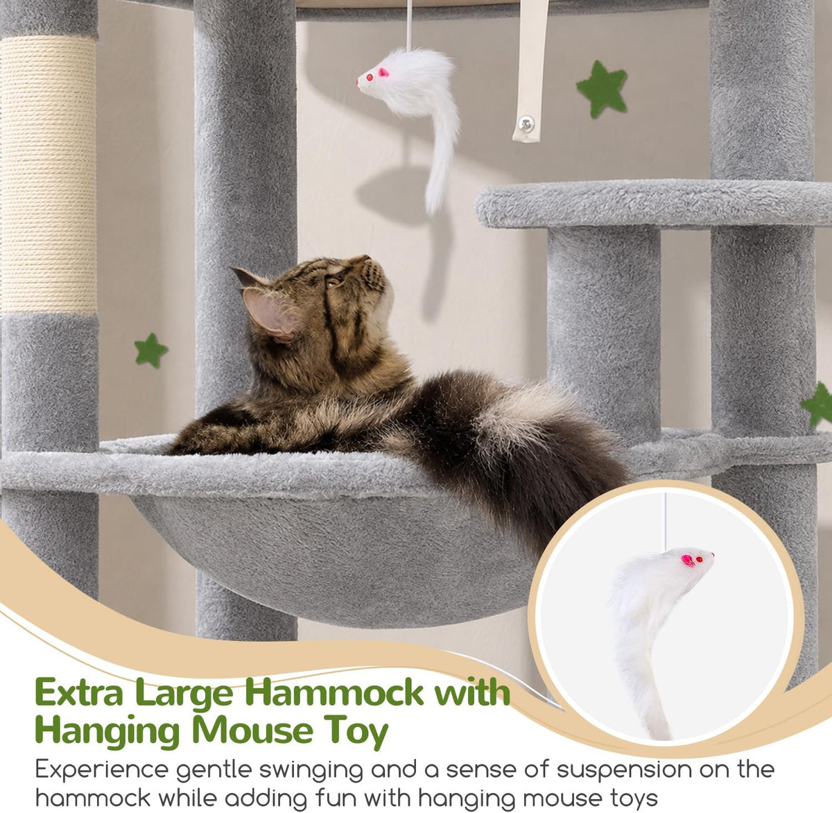 Globlazer F70 Pro Heavy Duty Cat Tree Tower for Indoor Cats Large - Light Grey / XL - image 3